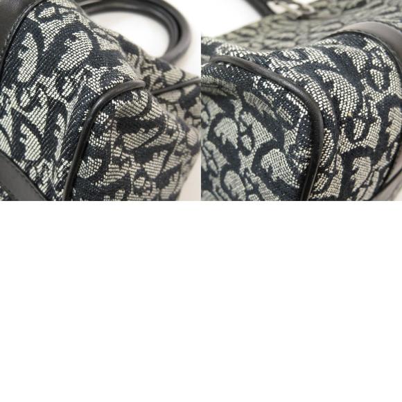 Christian Dior Trotter Pattern Boston Bag Black Canvas - Picture 9 of 9